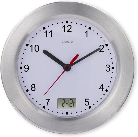 Hama badkamerklok- mauritius- wandklok - thermometer- aluminium