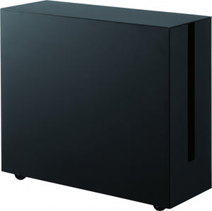 Yamazaki kabelbox met wielen - tower - zwart