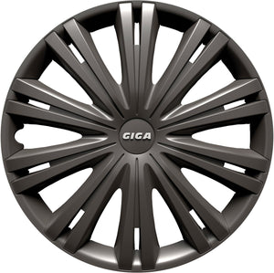 Carpoint wieldoppenset gigadark 16 inch antraciet 4 stuks
