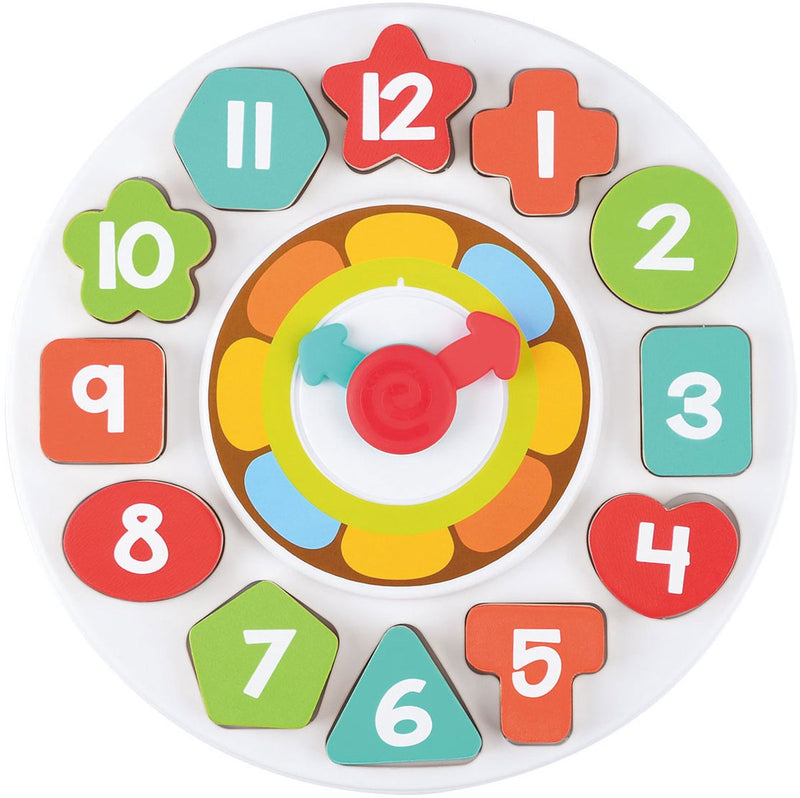 Load image into Gallery viewer, Playgo houten sorteer vormen - en leerklok - 13dlg.
