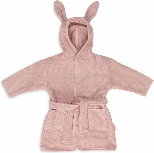 Jollein - baby badjas badstof 3-4 jaar - badjas kinderen met capuchon - wild rose