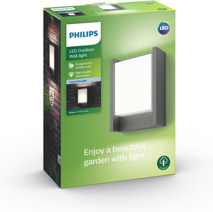 Philips led philips mygarden arbour 4000k antracit led wall light antraciet, wit 6 w