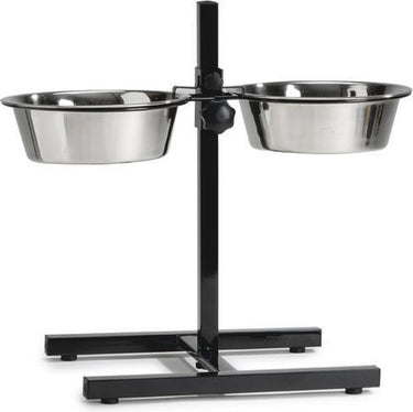 Beeztees standaard - dinerset hond - zwart - 20 cm