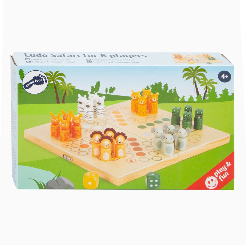 Load image into Gallery viewer, Small foot - houten ludo spel safari - 6 spelers
