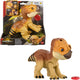 Mattel jurassic world rebirth beschermdier aquilops 'dolores', interactief dinosaurusspeelgoed met aanvalsactie en geluiden, elektronisch figuur in dierenvriendjesstijl, met voedselaccessoire