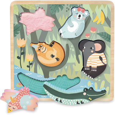 Vilac houten tactiele voelpuzzel jungle *