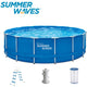 Summer waves frame zwembad rond - ⌀457 x 122 cm - zwembaden - inclusief filterpomp - zwembadpomp - afdekzeil - grondzeil - ladder - onderhoudsset