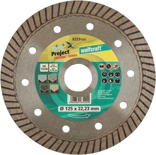 Wolfcraft - diamantdoorslijpschijf 125mm - pro ceramic turbo voor haakse slijpers - 8329000