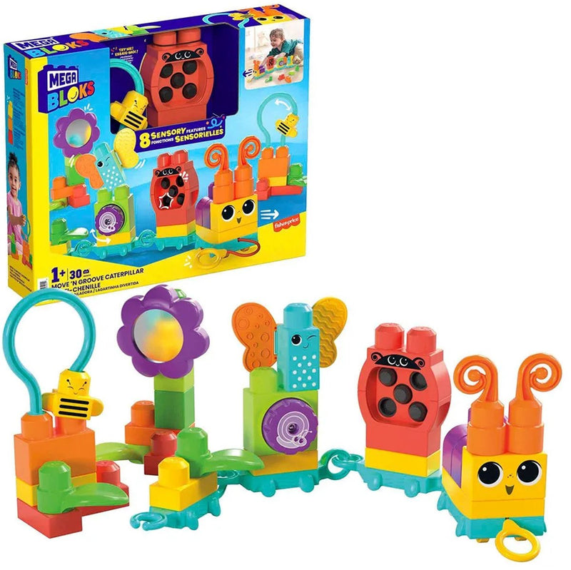Load image into Gallery viewer, Mega bloks move' n groove caterpillar bouwset - 30dlg.

