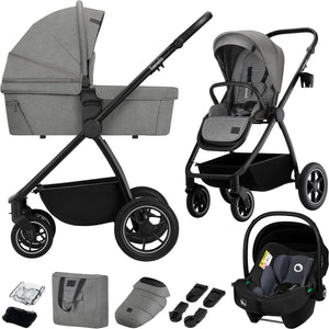 Lionelo meril 3in1 kinderwagen - buggy – xl reiswieg, wandelwagen adac-gecertificeerd autostoeltje – all-terrain wielen – compleet accessoireset – upf50+