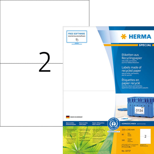 Herma - etiket recycling 210x148mm wit