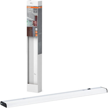 Osram vlakke onderkastlamp met sensor, in zilver van aluminium, koudwit, ip20-bescherming, voor onderkastplankverlichting