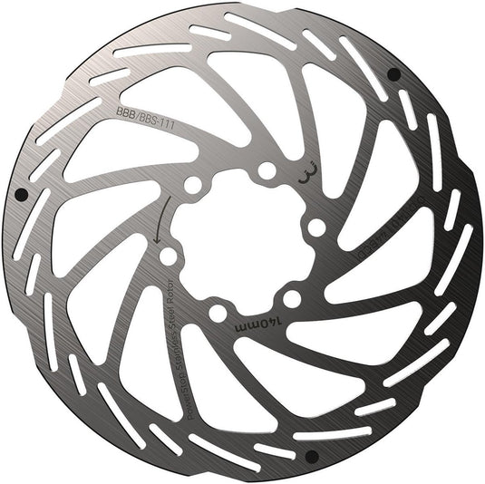 Bbb cycling schijfrem powerstop 6-gaats remschijf bbs-111 - zilver - 140 mm
