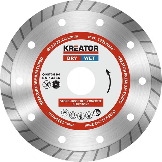 Kreator krt083101 diamantschijven set – ø125mm – universeel