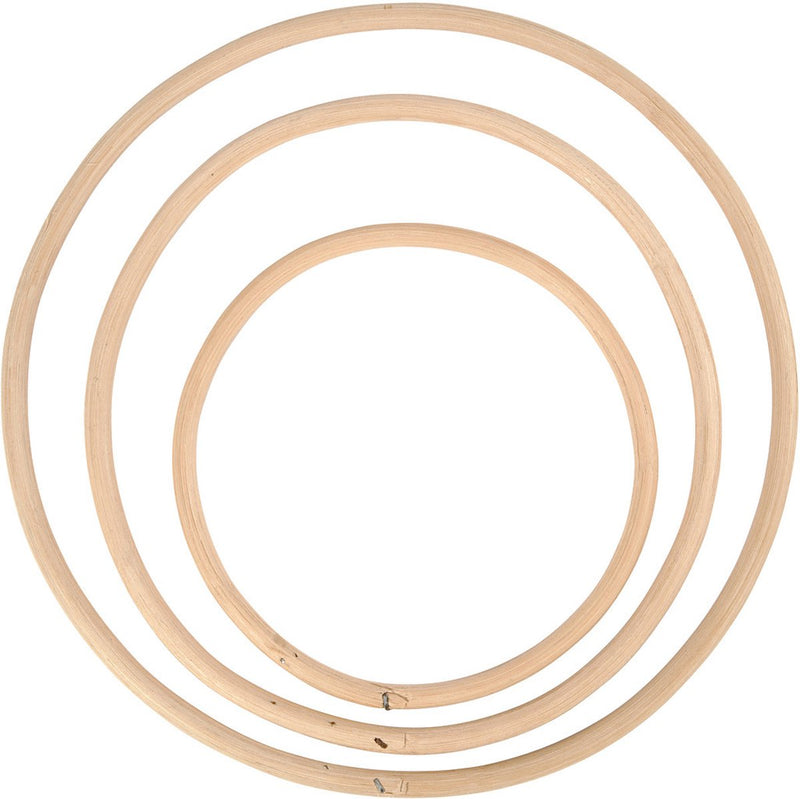 Load image into Gallery viewer, Creativ company bamboe ringen 15,3-25,5 cm naturel 3 stuks
