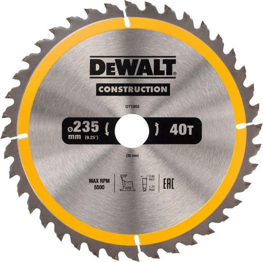 Dewalt cirkelzaagblad voor hout | construction | ø 184mm asgat 20mm 24t - dt1951-qz