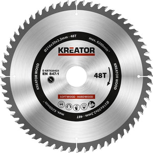 Kreator krt020423 zaagblad hout 216 mm - 48t