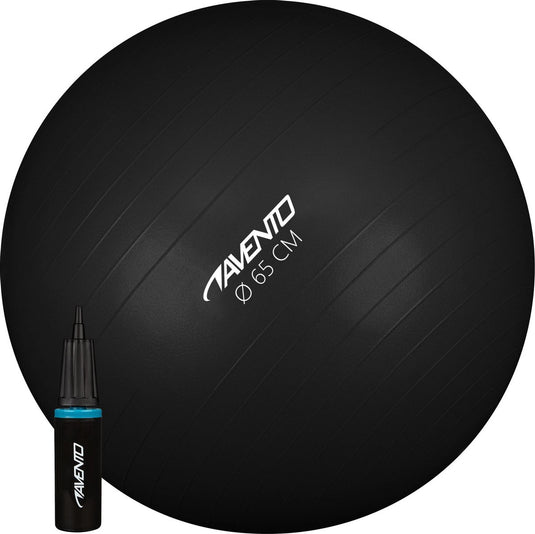 Avento fitnessbal -gymbal - met pomp - ø 65cm - zwart