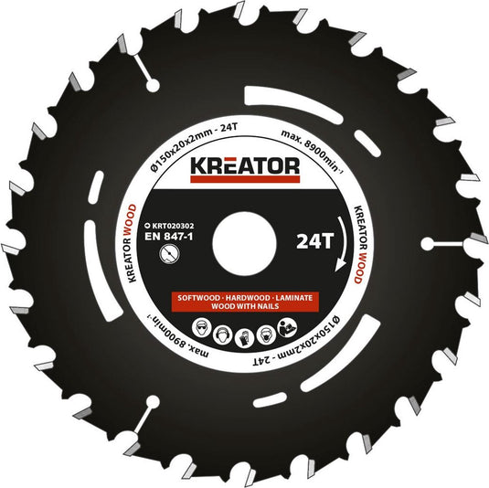Kreator krt020302 invalzaagblad 150mm 24t
