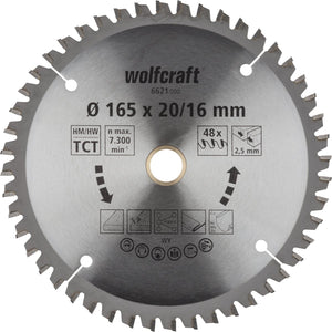 Wolfcraft - cirkelzaagblad 165x20mm - 48 tanden - zaagblad voor cirkelzaag - serie lila - 6621000