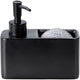 Wenko zwarte zeepdispenser met sponshouder - 150 ml