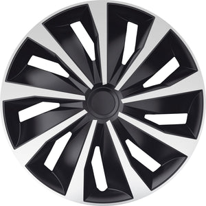 Carpoint wieldoppenset grip 14 inch zwart zilver 4 stuks