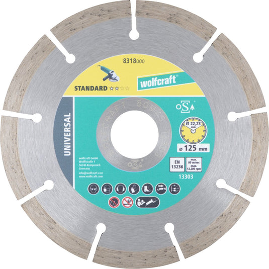Wolfcraft - diamantdoorslijpschijf 125mm - solid universal - slijpschijf diamant - 8318000