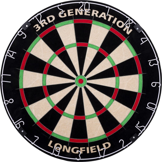 Engelhart dartbord 3rd generation – keniaans sisal – staple-free – ingelegde bedrading – anti-reflectie cijferring – longfield