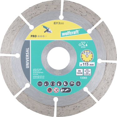 Wolfcraft - diamantdoorslijpschijf ø 115 mm - slijpschijf diamant voor haakse slijper - 8313000
