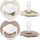 Difrax lovi fopspeen dynamisch - prime glow - 0 tot 6 maanden - beige bruin - 2 stuks