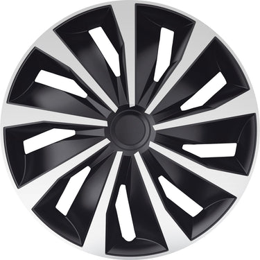 Carpoint wieldoppenset grip 14 inch zwart zilver 4 stuks