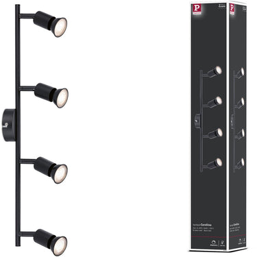 Paulmann spotlight carolina gu10 230v max. 4x10w dimbaar zwart mat