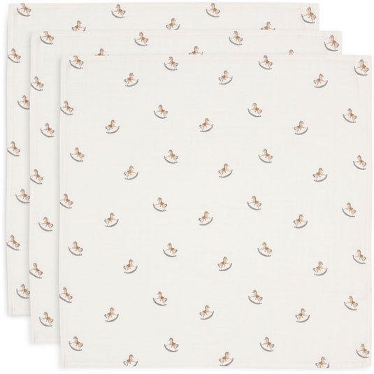 Jollein - hydrofiele doek small 70x70cm -spuugdoekjes - zacht katoen - 3 stuks - nostalgic ride