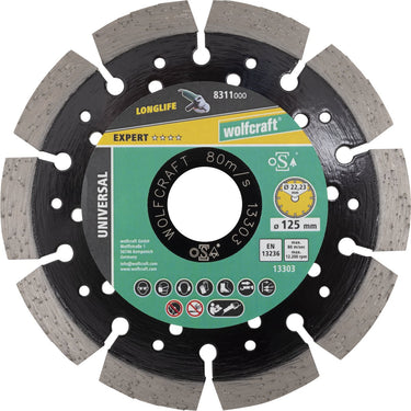 Wolfcraft - diamantdoorslijpschijf ø 125 mm - doorslijpschijf diamant - slijpschijf haakse slijper - 8311000