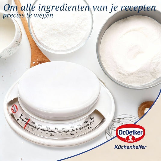 Dr. oetker analoge kookweegschaal baking scales - diameter 17cm