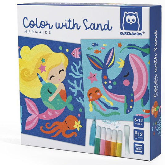 Eurekakids knutselset kleuren met zand zeemeermin - - vanaf 6 jaar
