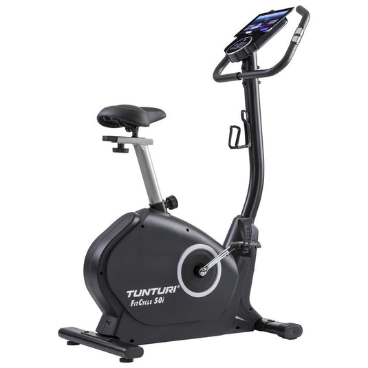 Tunturi fitcycle 50i hometrainer- hometrainer fiets - 150kg belastbare thuis fitnessfiets - bluetooth - 32 weerstandsniveaus - 22 programma's - hartslagsensoren - incl. gratis app