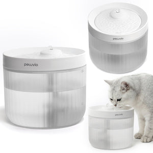 Peluvio pond drinkfontein voor kat en hond 2,5l – automatische waterfontein met filter, dubbele filtratie met actieve kool 60 dagen, usb, auto uitschakeling, transparant reservoir