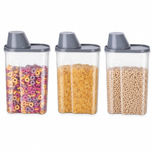 Alpina voorraaddoos met deksel 1,7 liter – bewaardoos met schenktuit en maatbeker – voor cereal, pasta, rijst en muesli