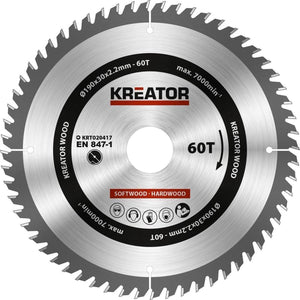 Kreator krt020417 zaagblad hout 190 mm - 60t