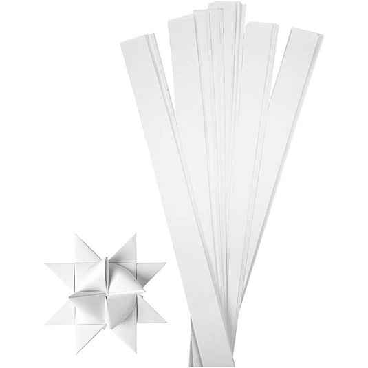 Creativ company vlechtstroken, l: 73 cm, d 11,5 cm, b: 25 mm, wit, 100 stroken 1 doos