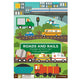 Petit collage stickerboek - roads rails |