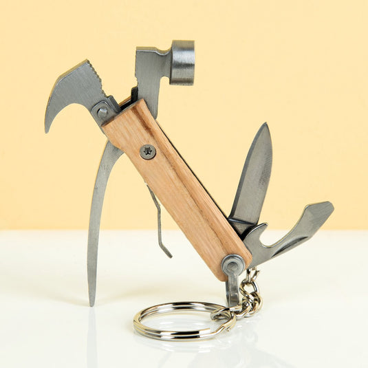 Kikkerland 7-in-1 mini hamertje - hout - outdoor - gereedschap