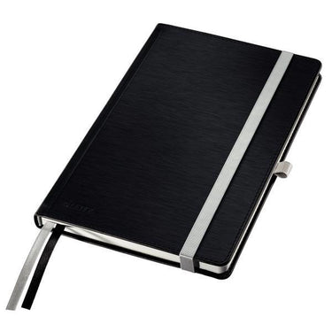 Leitz style notitieboek - a5 - blanco - harde kaft - satijn zwart