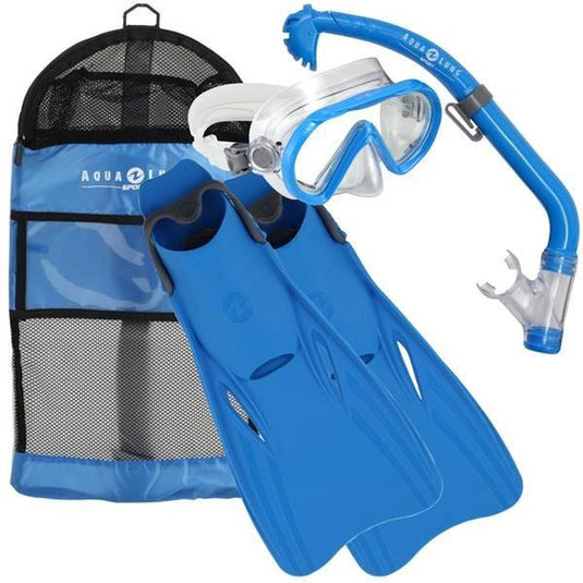 Aqua lung sport santa cruz set - snorkelset - duikbril - snorkel - kinderen - blauw - 25-31