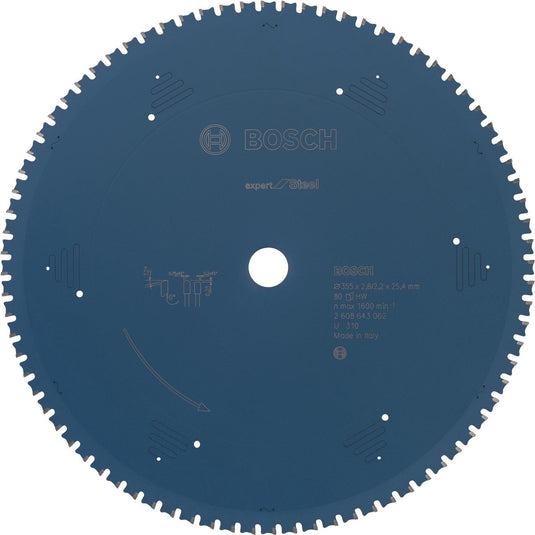 Bosch circular saw blade expert for steel 355 x 25,4 x 2,2 mm, 80