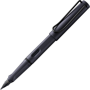 Lamy safari steel black vulpen | ergonomische grip | asa-kunststof | stalen penpunt m | inclusief blauwe t 10 inktpatroon – rechtshandig
