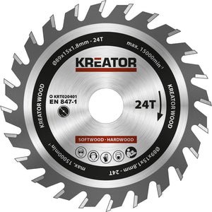 Kreator - krt020401 - cirkelzaagblad - ø 89x15x1,8mm 24t