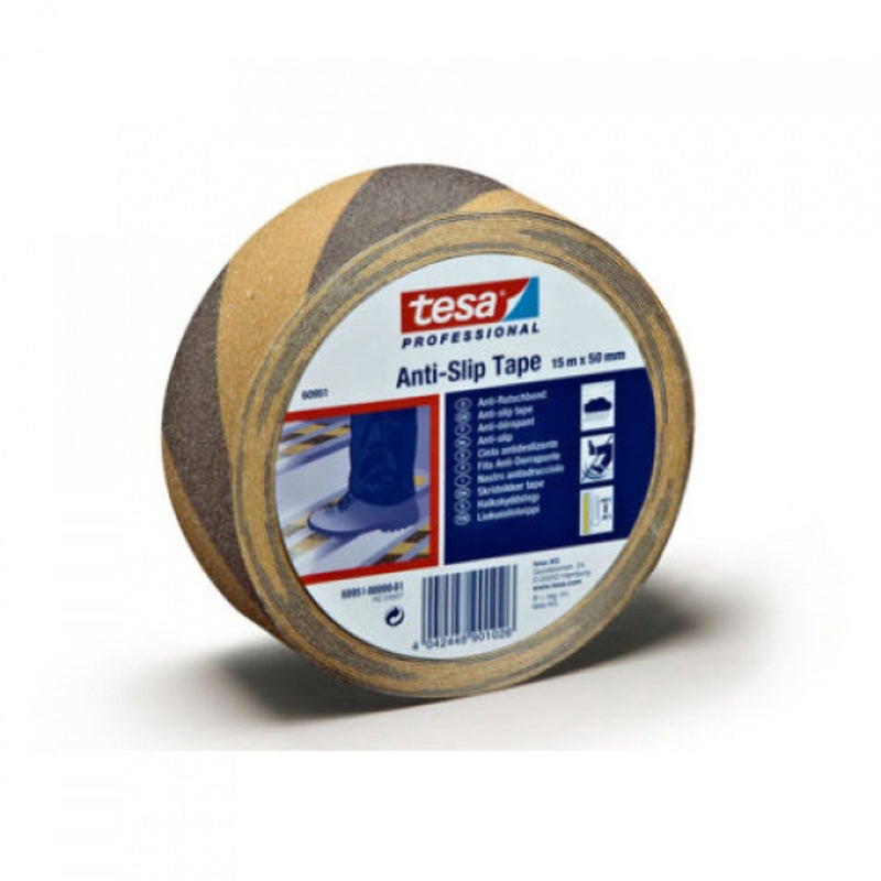 Afbeelding laden in galerijviewer, Tesa professional tesa - zelfklevende antisliptape - 15m - geel-zwart - 50mm breed
