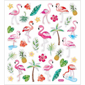 Creativ company flamingo stickervel met 37 gekleurde stickers